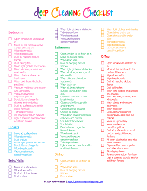Deep Clean Checklist PDF  Form