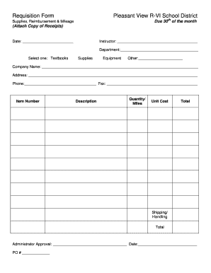 School Requisition Form