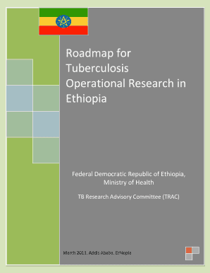 Roadmap for Tuberculosis Operational Research in Ethiopia Etharc  Form