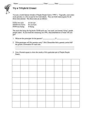 Trihybrid Cross Worksheet  Form