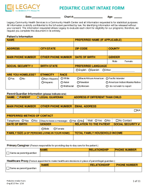 CLIENT INTAKE FORM Legacy Community Health