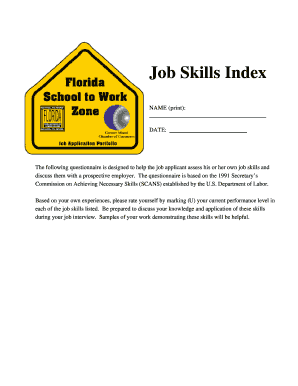 Job Skills Index Patricia and Phillip Frost Museum of Miamisci  Form