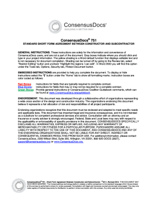 STANDARD SHORT FORM AGREEMENT between CONSTRUCTOR and SUBCONTRACTOR