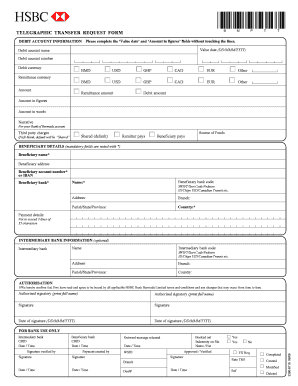 TELEGRAPHIC TRANSFER REQUEST FORM HSBC Bermuda