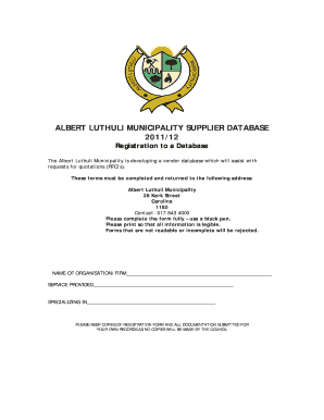 Chief Albert Luthuli Municipality Application Form