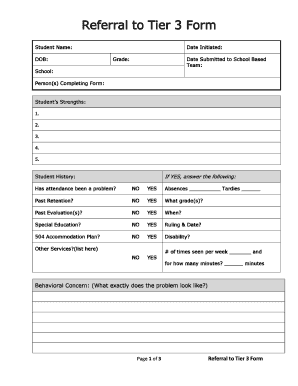 Referral to Tier 3 Form Jones County Schools Jones K12 Ms