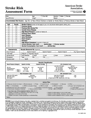  Stroke Risk Assessment Form Thompsonhealthcom 2003-2024