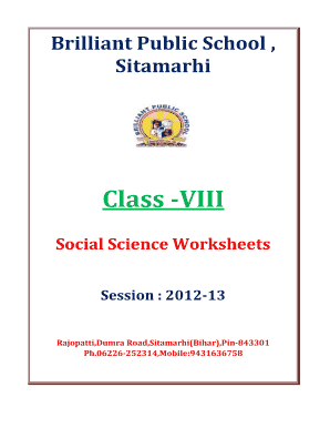 Brilliant Public School Sitamarhi Study Material  Form