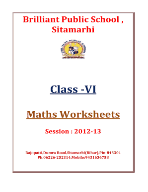 Brilliant Public School Sitamarhi Worksheets Class 10 Maths  Form