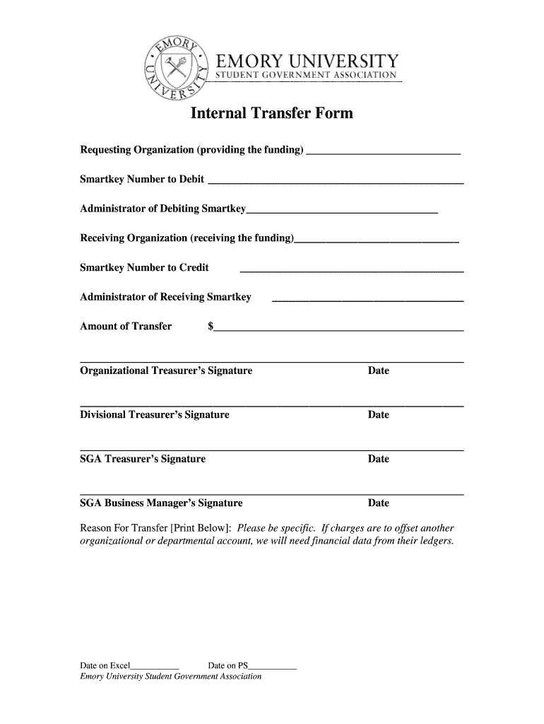 Internal Transfer Form Emory University Collegecouncil Emorycampuslife