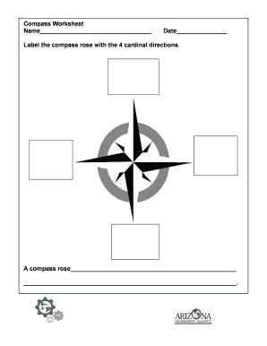 Compass Worksheet Name Date Label the Compass Rose with Geoalliance Asu  Form
