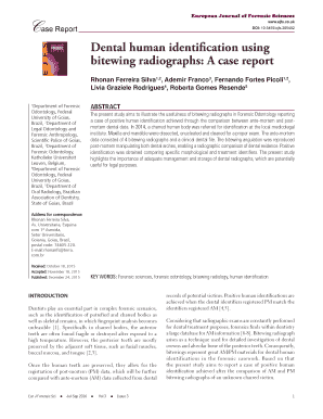 Bitewing Radiograph Case Report  Form