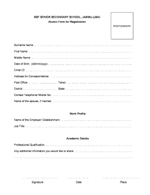 Bsf Registration Form