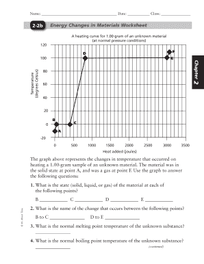 1 2b Energy Changes in Materials Worksheet  Form