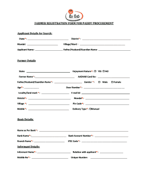 New Farmer Registration  Form