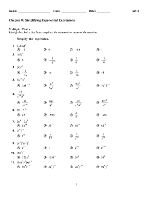 Simplifying Exponential Expressions Rules  Form