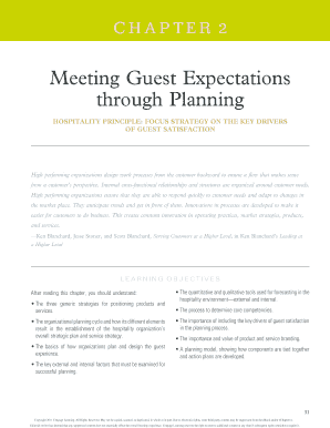 Meeting Guest Expectations through Planning  Form
