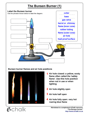 Label the Bunsen Burner  Form