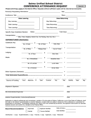 Conference Attendance Request Form