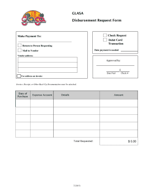  Disbursement Request Form 2015-2024