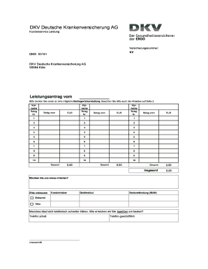 Dkv Leistungsantrag Formular Excel