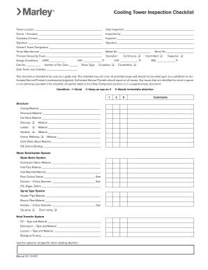  Cooling Tower Maintenance Checklist Excel 2009-2024