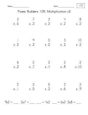 Multiplication X 2  Form