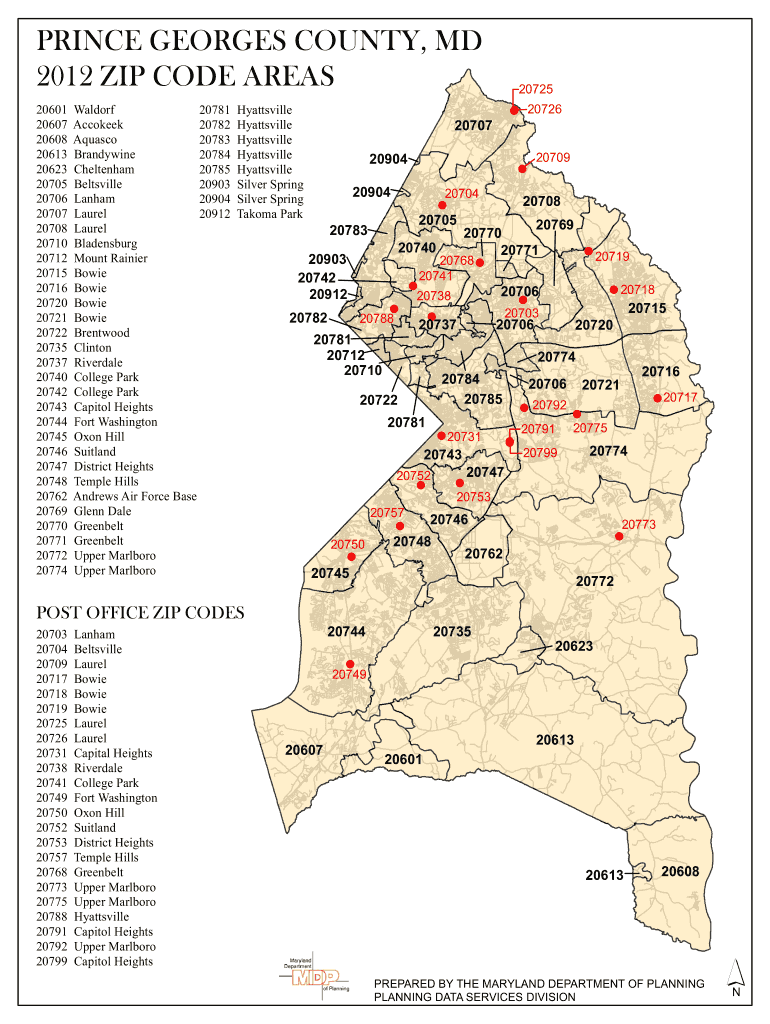 Pg County Zip Codes Map  Form