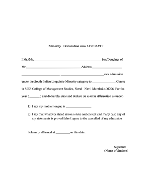 Sies Minority Declaration Form