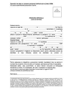 Procura Eliberare Carte Identitate Word  Form