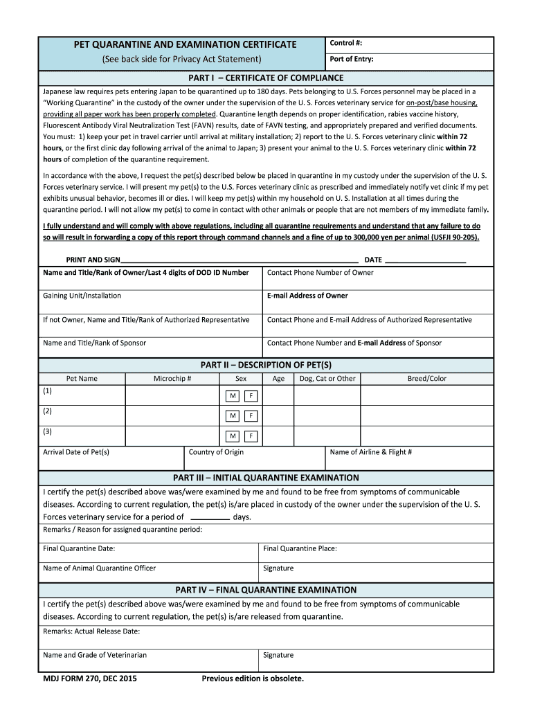  Mdj Form 270 2015-2024