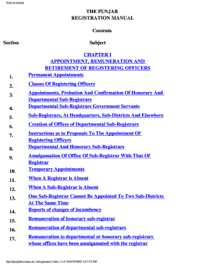 Punjab Registration Manual  Form