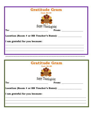 Gratitude Grams  Form