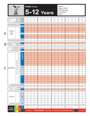 PEWS Form Name 5 12 Years PaSQ Pasq