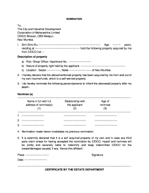 Cidco Transfer Form