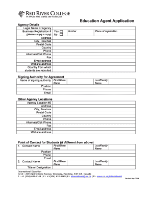 Education Agent Application Red River College  Form