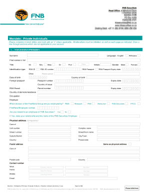 Fnb Mandate Form