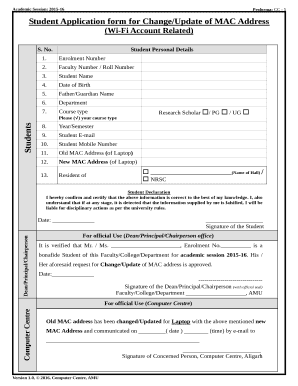 Amu Wifi Form