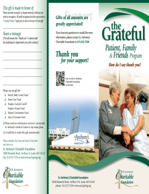 The Grateful Patient Family and Friends Program Sacf Giving  Form