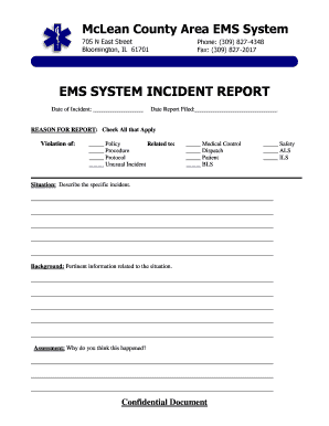 Ems Incident Report  Form