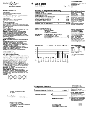 Gas Bill PDF  Form