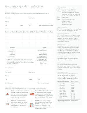 Uncommongoods Com Orderform