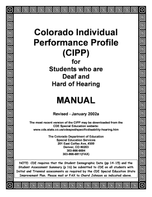 Colorado Individual Performance Profile Colorado Department of Bb