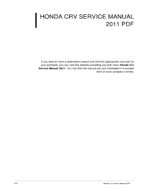 Honda Cr V Service Manual PDF  Form