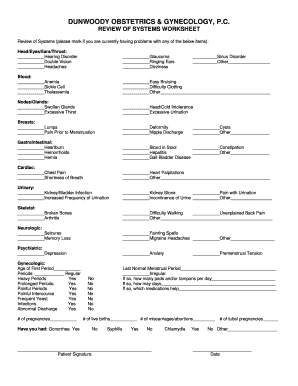 Review of Systems Worksheet 2doc  Form