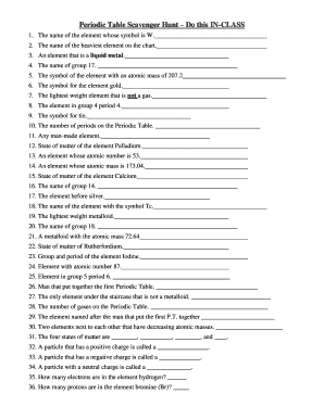 Periodic Table Scavenger Hunt HighMark Charter School Blogs Hmcharterschool  Form