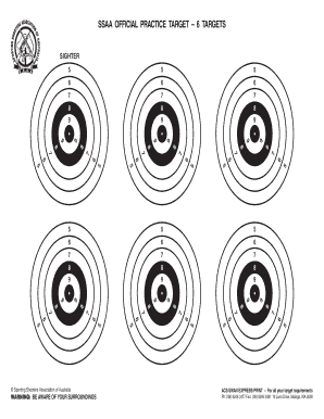 SSAA OFFICIAL PRACTICE TARGET 6 TARGETS  Form