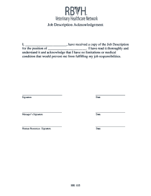 Job Description Acknowledgement  Form