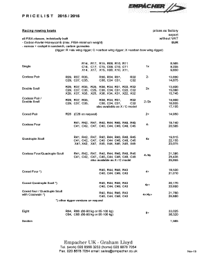 Empacher Price List  Form