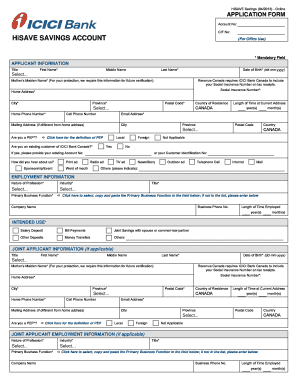 Icici Saving Account Form